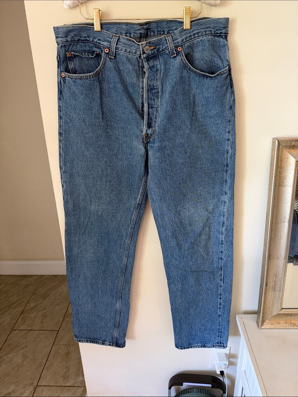 Levi’s Vtg 90’s USA 38” men’s 653 button small e blue denim jeans
